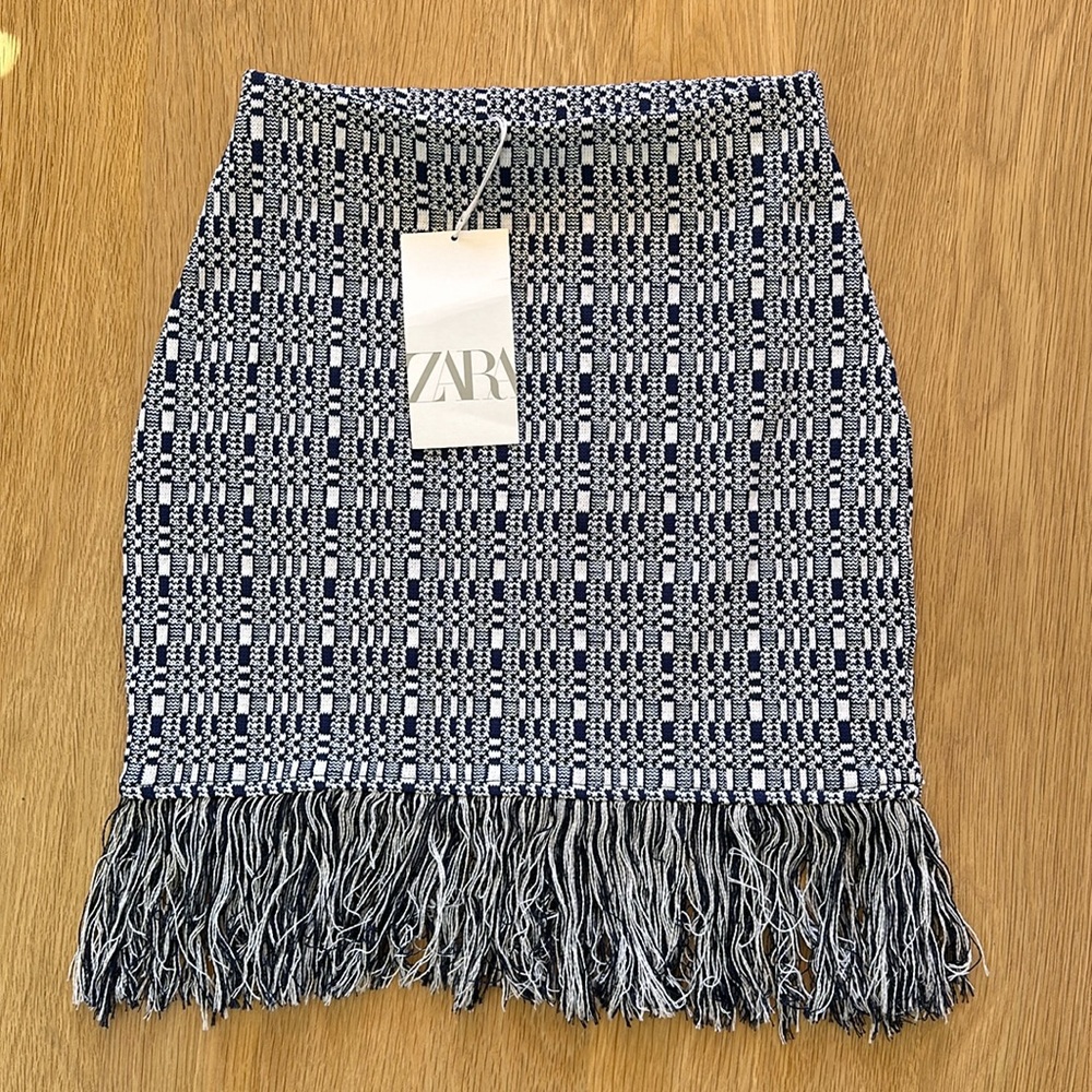NWT Zara Fringe Mini Skirt